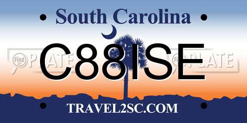 C88ISE South Carolina License Plate