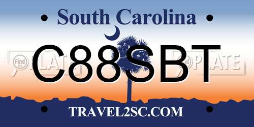C88SBT South Carolina License Plate