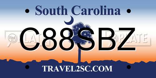C88SBZ South Carolina License Plate