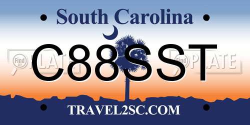 C88SST South Carolina License Plate
