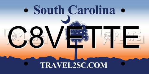 C8VETTE South Carolina License Plate