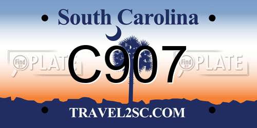 C907 South Carolina License Plate