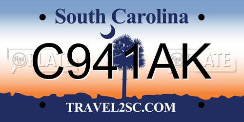 C941AK South Carolina License Plate