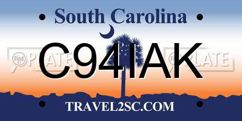 C94IAK South Carolina License Plate