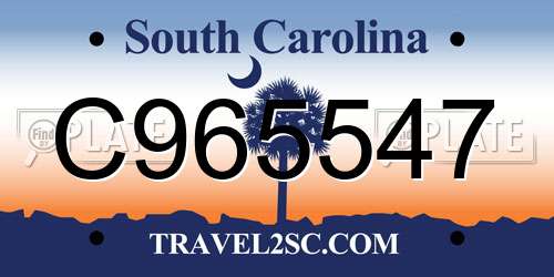 C965547 South Carolina License Plate