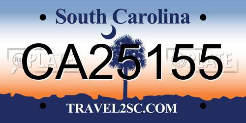 CA25155 South Carolina License Plate