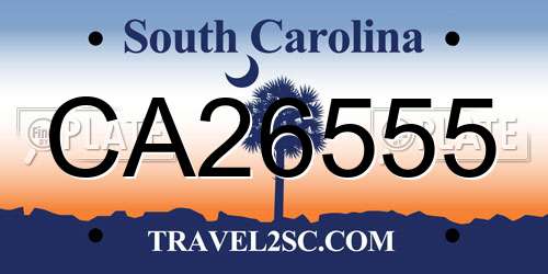 CA26555 South Carolina License Plate