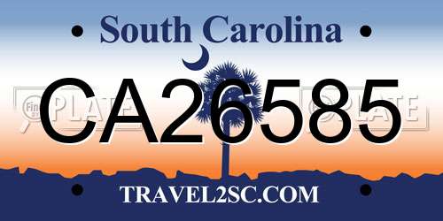 CA26585 South Carolina License Plate