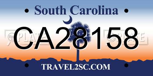 CA28158 South Carolina License Plate