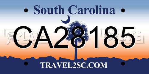 CA28185 South Carolina License Plate