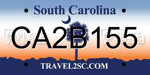 CA2B155 South Carolina License Plate
