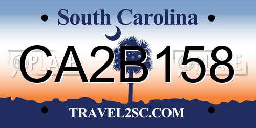 CA2B158 South Carolina License Plate