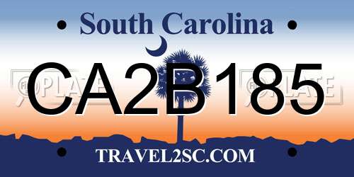 CA2B185 South Carolina License Plate