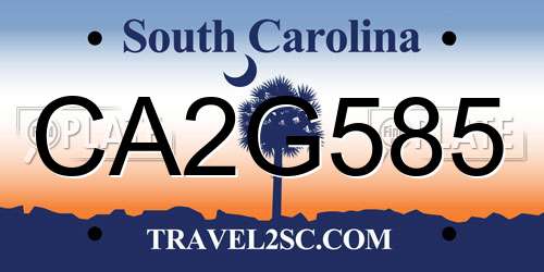 CA2G585 South Carolina License Plate