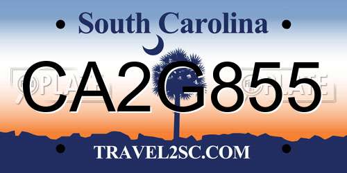 CA2G855 South Carolina License Plate