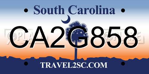 CA2G858 South Carolina License Plate