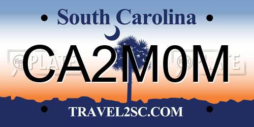 CA2M0M South Carolina License Plate