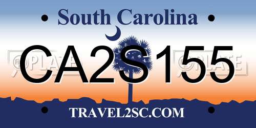 CA2S155 South Carolina License Plate