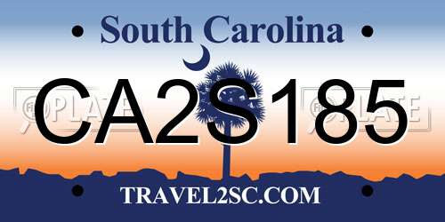 CA2S185 South Carolina License Plate