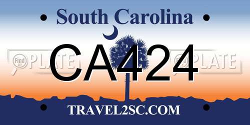 CA424 South Carolina License Plate