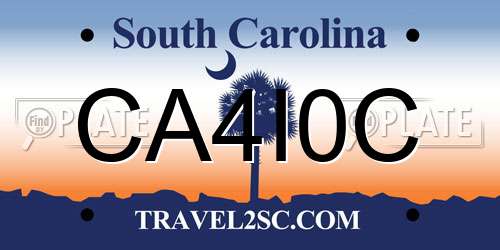 CA4I0C South Carolina License Plate