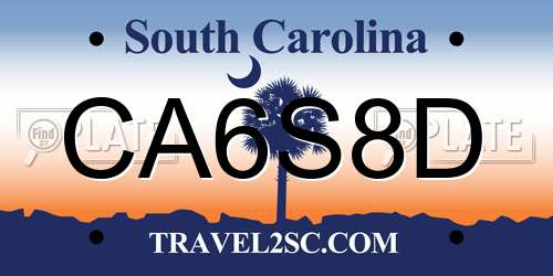 CA6S8D South Carolina License Plate