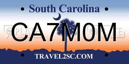 CA7M0M South Carolina License Plate