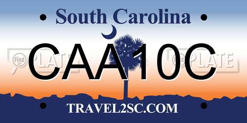 CAA10C South Carolina License Plate