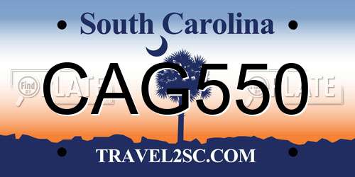 CAG550 South Carolina License Plate