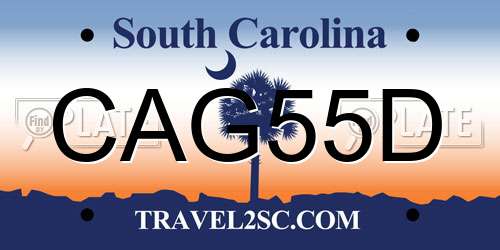 CAG55D South Carolina License Plate