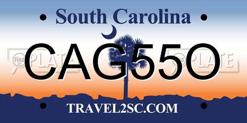 CAG55O South Carolina License Plate