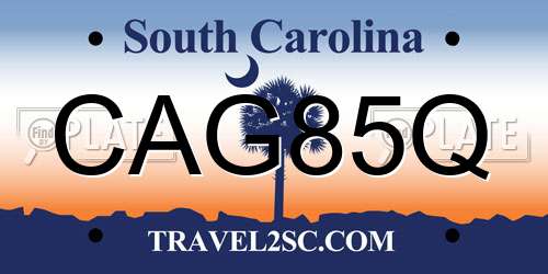 CAG85Q South Carolina License Plate