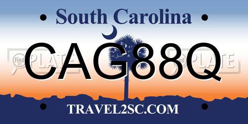 CAG88Q South Carolina License Plate