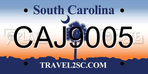 CAJ9005 South Carolina License Plate