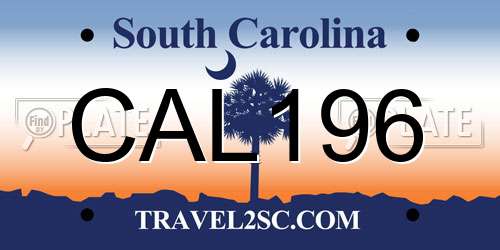 CAL196 South Carolina License Plate