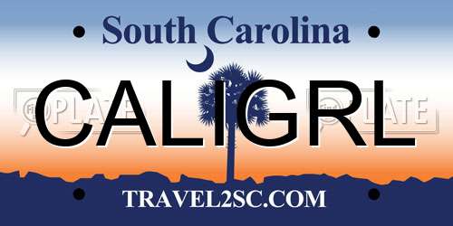 CALIGRL South Carolina License Plate