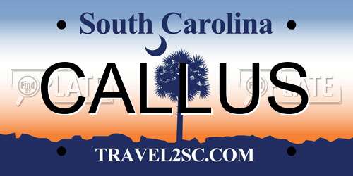 CALLUS South Carolina License Plate