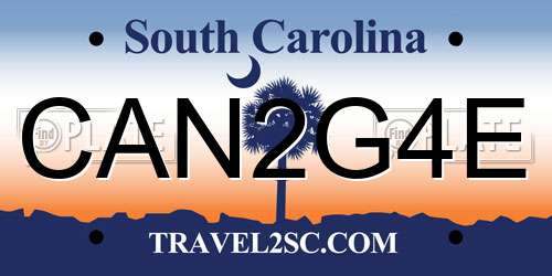 CAN2G4E South Carolina License Plate