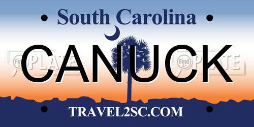 CANUCK South Carolina License Plate