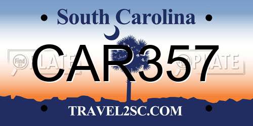 CAR357 South Carolina License Plate