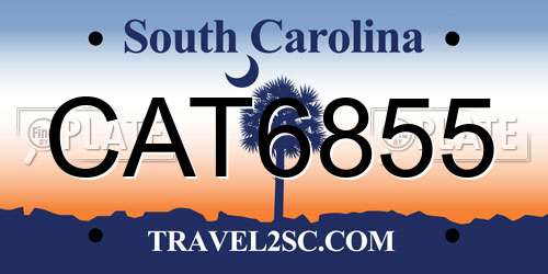 CAT6855 South Carolina License Plate