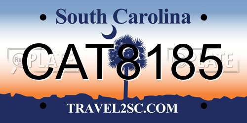 CAT8185 South Carolina License Plate