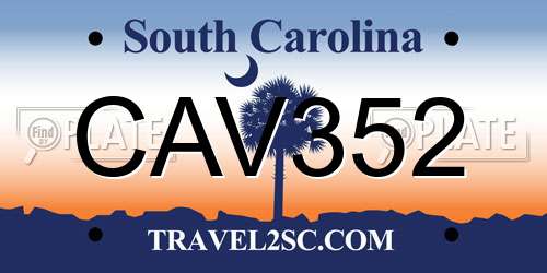 CAV352 South Carolina License Plate