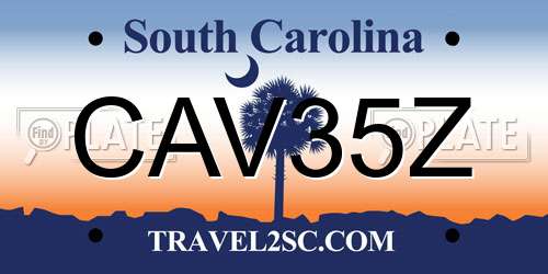 CAV35Z South Carolina License Plate