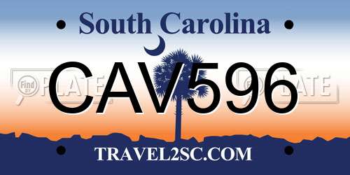 CAV596 South Carolina License Plate