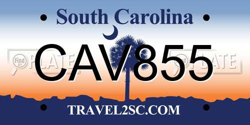CAV855 South Carolina License Plate
