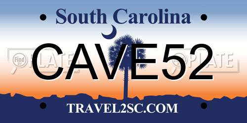 CAVE52 South Carolina License Plate