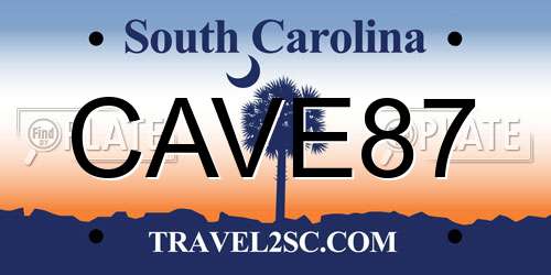 CAVE87 South Carolina License Plate