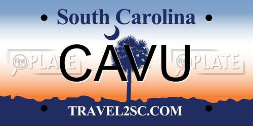 CAVU South Carolina License Plate