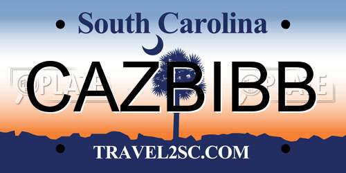 CAZBIBB South Carolina License Plate
